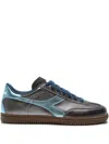 Diadora Metallic Leather Sneakers In Gray