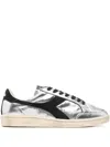Diadora Metallic-panelled Sneakers In Silver