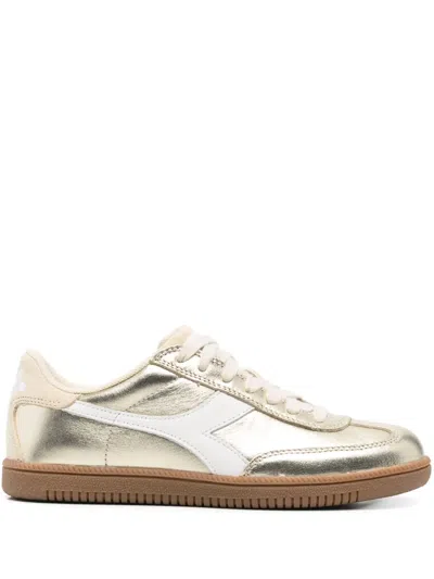 Diadora Metallic Sneakers In Gold