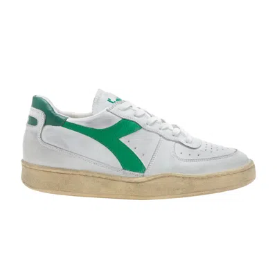 Pre-owned Diadora Mi Basket Low Used 'white Verdant Green'