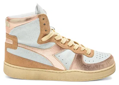 Pre-owned Diadora Mi Basket Metal Pigskin Used Wn (women's) Sneakers In Frappe In Brown