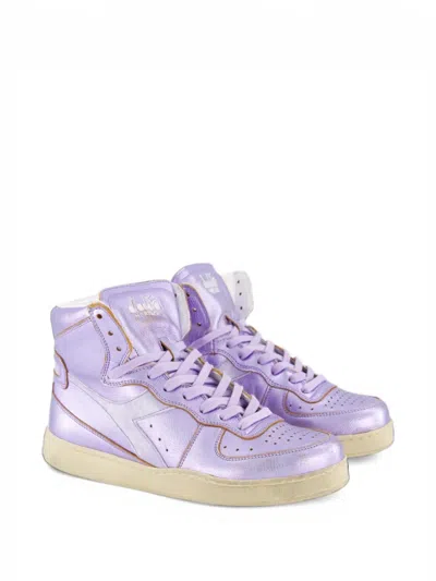Diadora Mi Basket Metallic Leather High-tops Sneakers In Multi