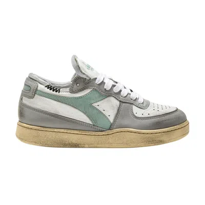 Pre-owned Diadora Mi Basket Row Cut 'aluminum Mint' | White | Men's Size 7.5
