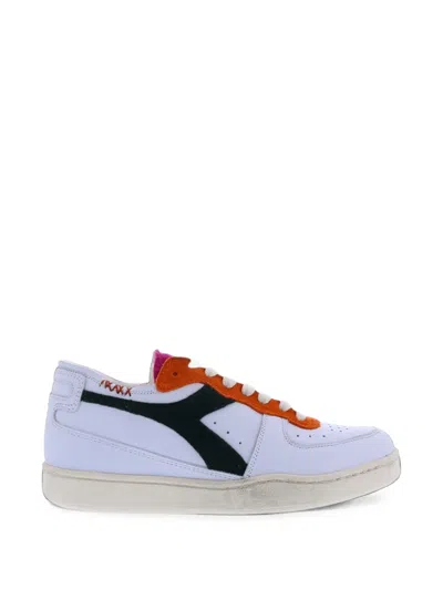 Diadora Mi Basket Row Cut Sneakers In White