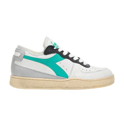 Pre-owned Diadora Mi Basket Row Cut 'white Peacock Green'