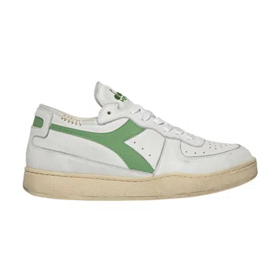 Pre-owned Diadora Mi Basket Row Cut 'white Stone Green'