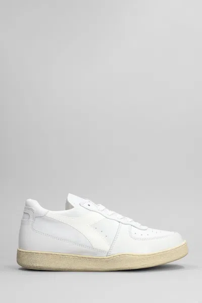 Diadora Mi Basket Sneakers In White Leather