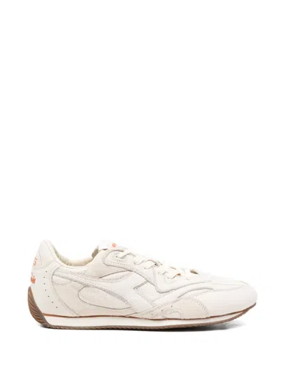 Diadora Panelled Leather Sneakers In Animal Print