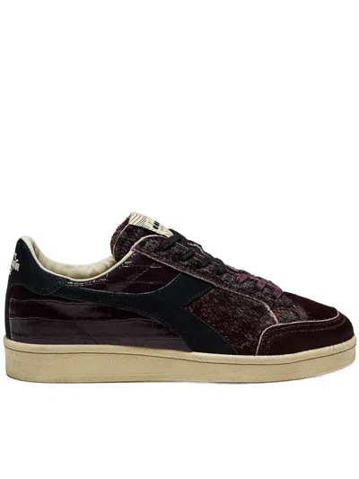 Diadora Prestige Croco Faux-pony-hair Crocodile-effect Sneakers In Purple