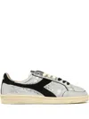 Diadora Metallic-leather Panel Sneakers In Gray