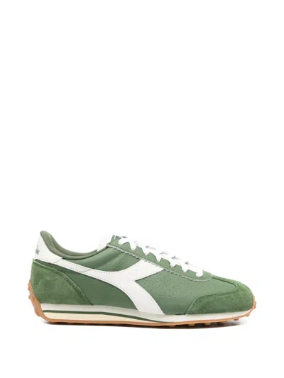 Diadora Rally Punched Leather Sneakers In Green