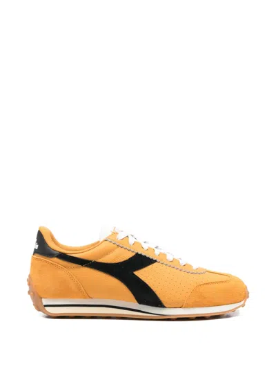 Diadora Rally Punched Perforated Sneakers In Yellow