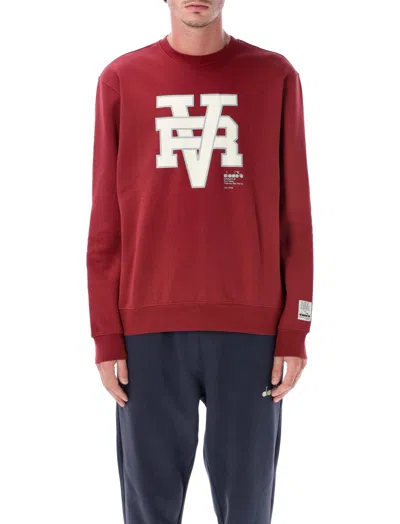 Diadora Red Crewneck Logo Sweatshirt