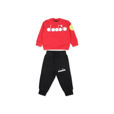 Diadora Red Suit For Baby Boy With Logo