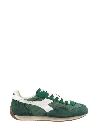 Diadora Retro-inspired Suede Panel Sneakers In Green