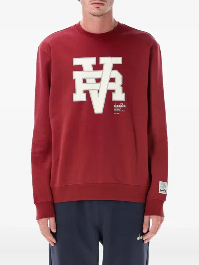 Diadora Run Valley Crewneck In Red