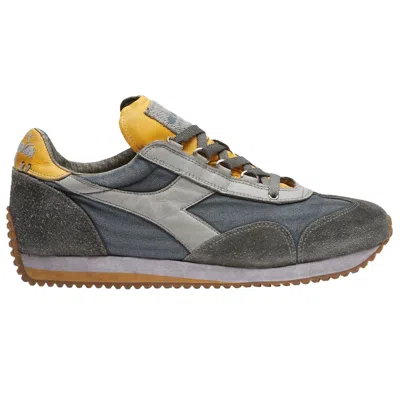 Pre-owned Diadora Shoes  Heritage 174736 Man Blue Leather In Not Available