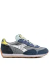 Diadora Blue And Canvas Stonewash Gray Equipe Sneakers In Blue