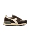 Diadora Heritage Man Sneakers Dark Brown Size 7 Leather, Textile Fibers In Brown