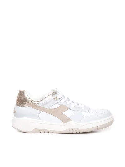 Diadora Sneakers B.560 Crackle Lamé In White, Laminated