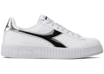 Pre-owned Diadora Step P (women's) Sneakers In White/black/silver In Multi
