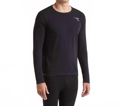 Diadora Stratouno Long Sleeve T-shirt In Black