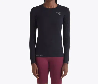 Diadora Stratouno Long Sleeve T-shirt In Black