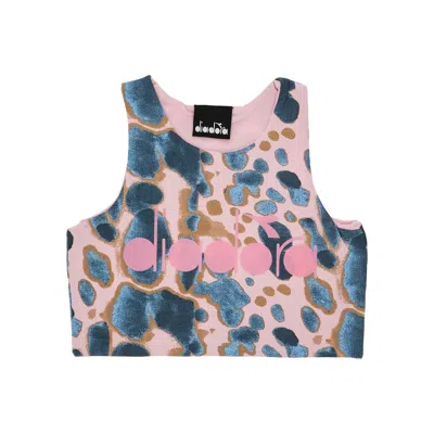 Diadora Stretch Cotton Cropped Top Kids In Multicolor