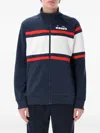 Diadora Striped Zip-up Sweatshirt In Blue