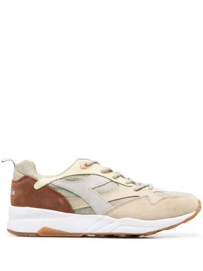 Diadora Suede Almond-toe Low-top Sneakers In Nude