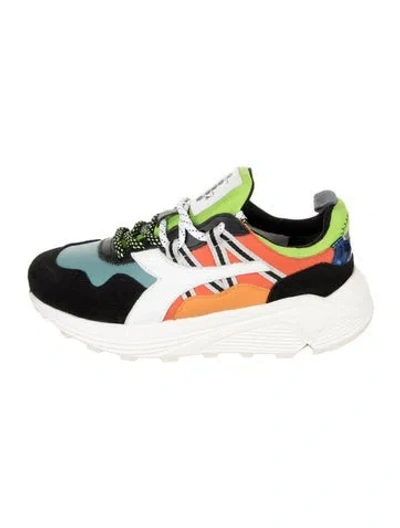 Pre-owned Diadora Suede Colorblock Pattern Athletic Sneakers In White