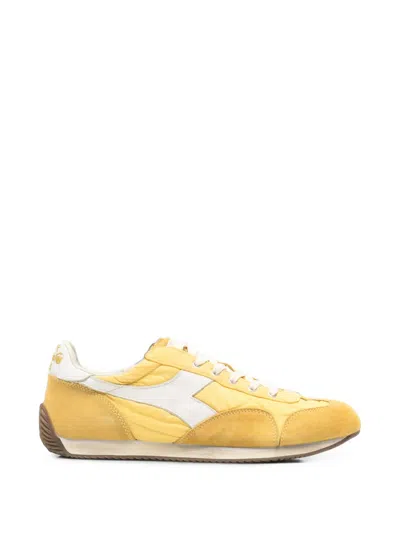 Diadora Suede-panelled Stonewashed Sneakers In Multi