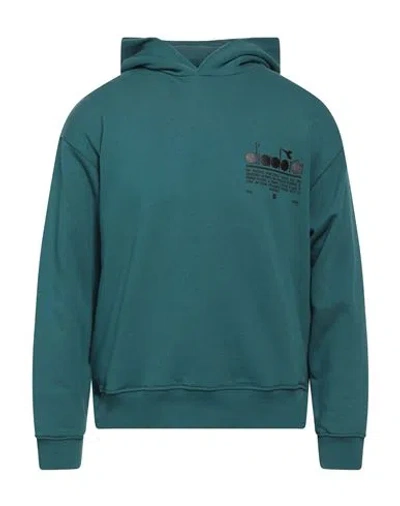 Diadora Sweatshirt Crew Manifesto Man Sweatshirt Deep Jade Size L Cotton In Green