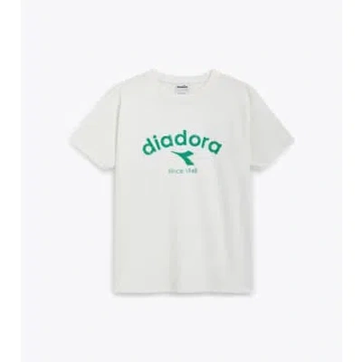 Diadora T Shirt Athletic Logo In White Milk