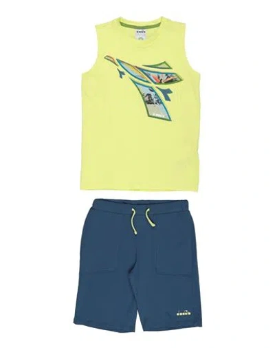 Diadora Babies'  Toddler Boy Co-ord Lime Green Size 6 Cotton In Blue