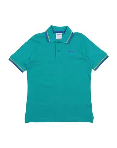 Diadora Kids'  Toddler Boy Polo Shirt Emerald Green Size 6 Cotton In Blue