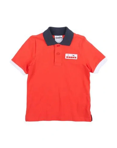 Diadora Babies'  Toddler Boy Polo Shirt Tomato Red Size 4 Cotton In Orange