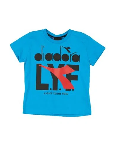 Diadora Babies'  Toddler Boy T-shirt Azure Size 6 Cotton In Blue