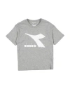 Diadora Babies'  Toddler Boy T-shirt Grey Size 6 Cotton, Elastane In Gray