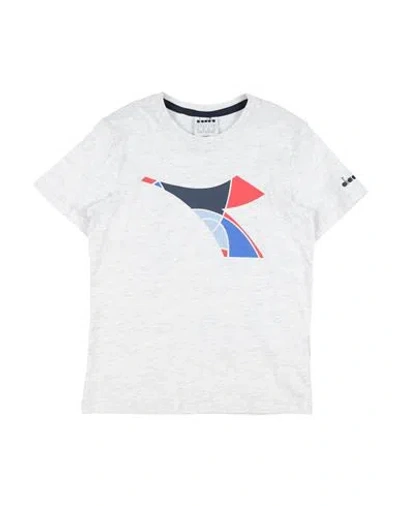 Diadora Babies'  Toddler Boy T-shirt Light Grey Size 4 Organic Cotton, Viscose In White