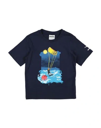 Diadora Babies'  Toddler Boy T-shirt Navy Size 6 Cotton In Blue