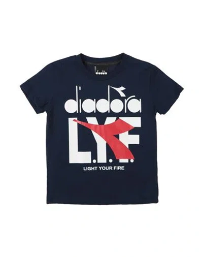 Diadora Babies'  Toddler Boy T-shirt Navy Blue Size 6 Cotton
