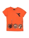 Diadora Babies'  Toddler Boy T-shirt Orange Size 6 Cotton