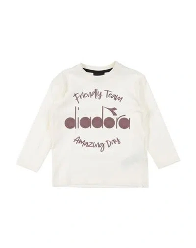Diadora Babies'  Toddler Boy T-shirt Cream Size 5 Cotton In White