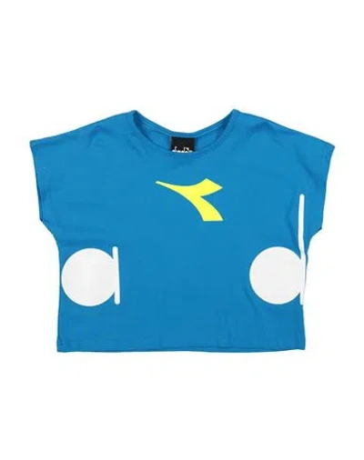 Diadora Babies'  Toddler Girl T-shirt Azure Size 6 Cotton In Blue