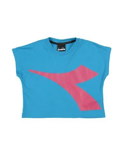 Diadora Babies'  Toddler Girl T-shirt Azure Size 6 Cotton In Blue