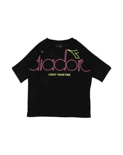 Diadora Babies'  Toddler Girl T-shirt Black Size 6 Cotton