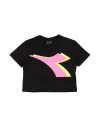 Diadora Babies'  Toddler Girl T-shirt Black Size 6 Cotton