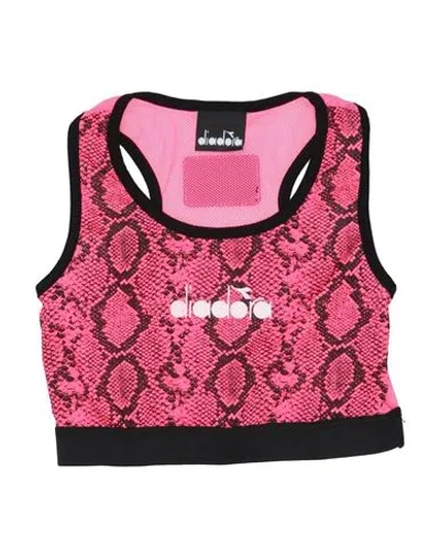 Diadora Babies'  Toddler Girl T-shirt Fuchsia Size 6 Polyester, Cotton In Pink