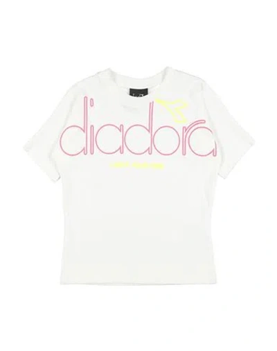 Diadora Babies'  Toddler Girl T-shirt Off White Size 6 Cotton